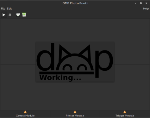 DMP Photo Booth RC1 using my fancy new dark GTK theme